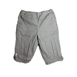 Croft and Barrow Gingham Capri Pants Womens Size XXL Black White Stretch Casual